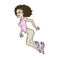 cartoon flying woman N11