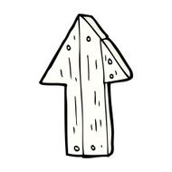 cartoon wooden direction arrow N13