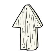 cartoon wooden direction arrow N14