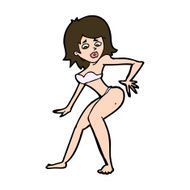 cartoon woman in bikini N58