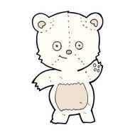 cartoon waving polar bear N50