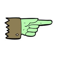 cartoon pointing halloween hand symbol N4