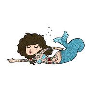 cartoon mermaid covered in tattoos N11