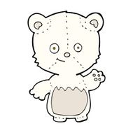 cartoon little polar bear waving N5