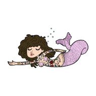 cartoon mermaid with tattoos N10