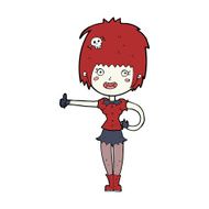 cartoon vampire girl giving thumbs up sign N21