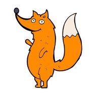 cartoon waving fox N12