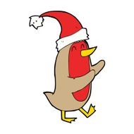 cartoon christmas robin N44