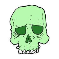 cartoon spooky skull N173