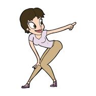 cartoon pretty woman pointing N39