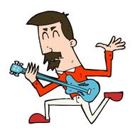 cartoon man playing electric guitar N20