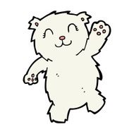 cartoon waving polar bear N51