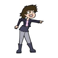 cartoon woman pointing N216