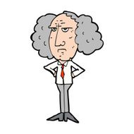 cartoon big hair lecturer man N8