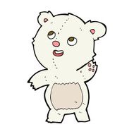 cartoon cute waving polar bear teddy N4