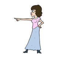 cartoon woman pointing finger N10