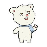 cartoon polar bear wearing scarf N7