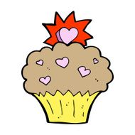 cartoon love heart cupcake N10