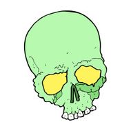 cartoon spooky old skull N6
