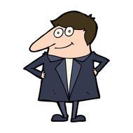 cartoon happy man in suit N10