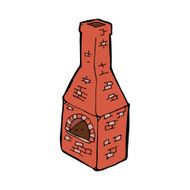 cartoon old stove chimney N8