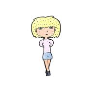 cartoon shy woman N49