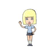 Cartoon Woman Waving N342