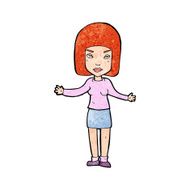 cartoon annoyed woman N191