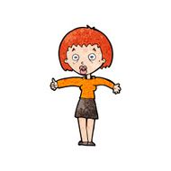 cartoon amazed woman N11