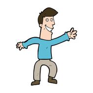 cartoon happy man dancing N37