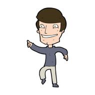 cartoon happy man pointing N61