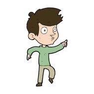 cartoon pointing boy N31