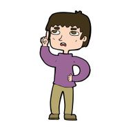 cartoon boy with question N24