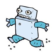 cartoon running robot N9