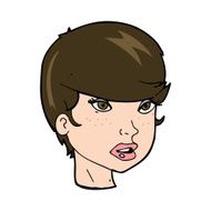 cartoon pretty female face N96