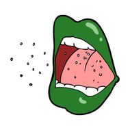 cartoon sneezing mouth N8