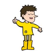 cartoon poor boy with positive attitude N10