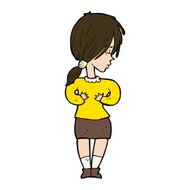 cartoon shy woman N50