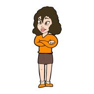 cartoon woman with crossed arms N47