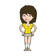 cartoon woman with hands on hips N222