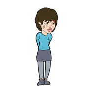 cartoon woman with plaster on face N20