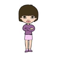 cartoon woman with folded arms N30
