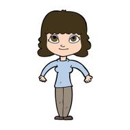 cartoon woman shrugging shoulders N481