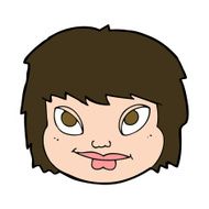 cartoon female face N150