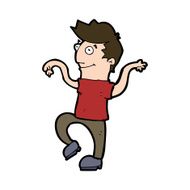 cartoon happy man doing funny dance N17