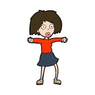 cartoon surprised woman N240