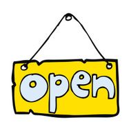 cartoon open shop sign N10