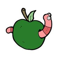 cartooon worm in apple N7