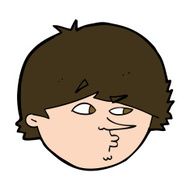 cartoon suspicious man N39