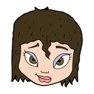 cartoon female face N151